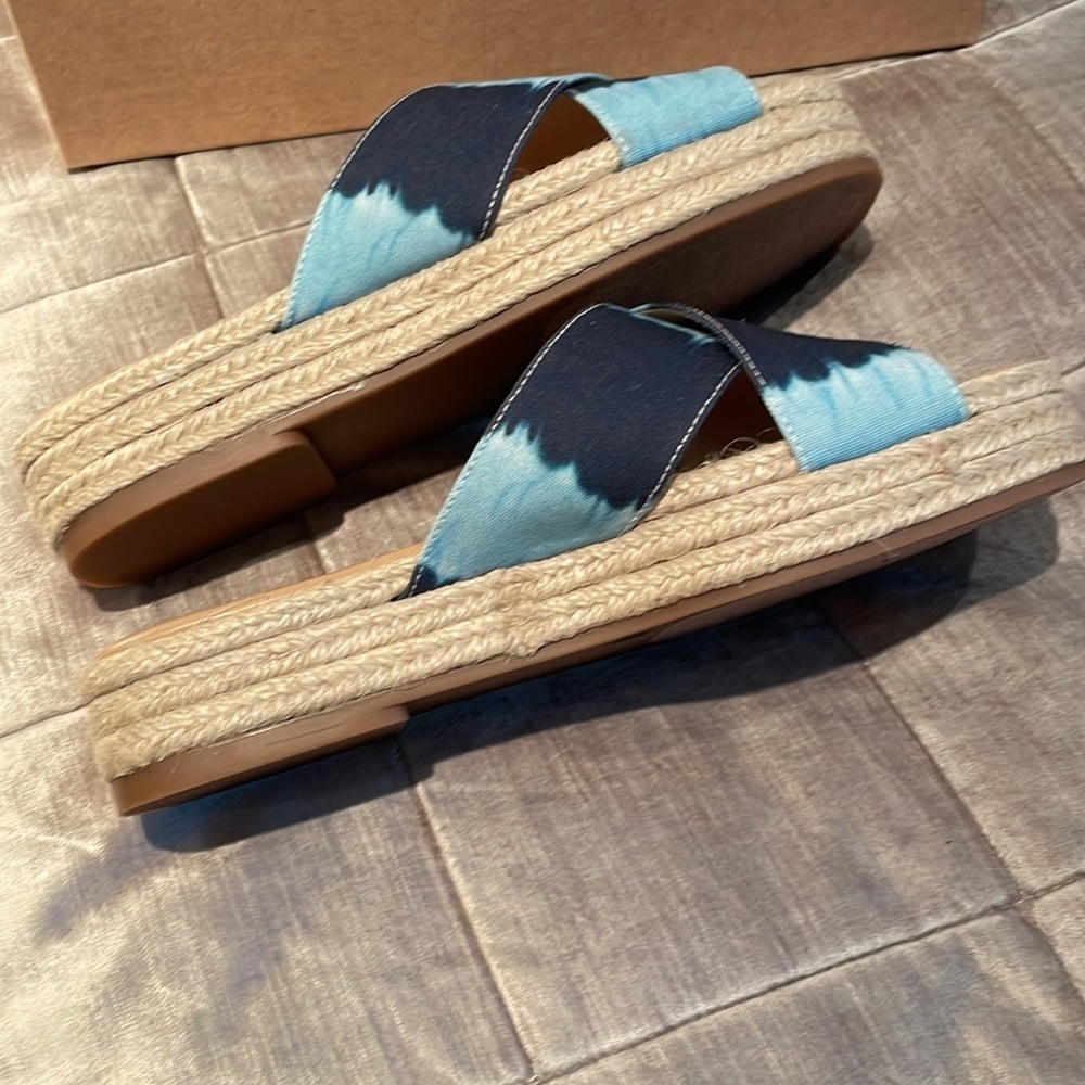 LUCKY BRAND Denim Tie Dye Espadrille Sandals Blue Ombré NWOTS - Picture 7 of 10